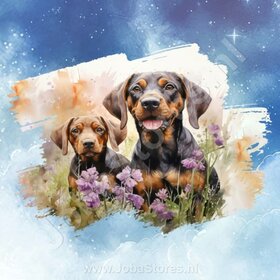 Diamond Painting Aquarelle Chien - de Saint-Hubert 02
