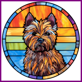 Diamond Painting Chien en Vitrail - Cairnterrier 03