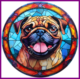 Diamond Painting Chien en Vitrail - Carlin 03