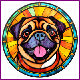 Diamond Painting Chien en Vitrail - Carlin 05