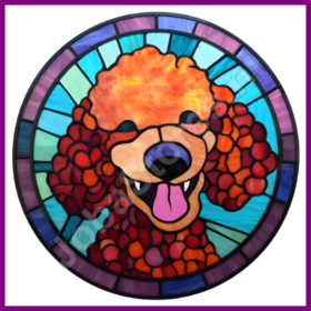 Diamond Painting Chien en Vitrail - Caniche 04