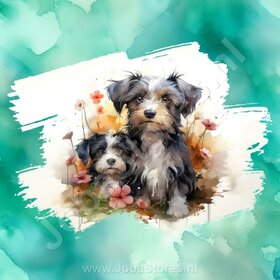 Diamond Painting Aquarelle Chien - Bichon Havanais 01