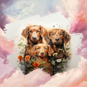 Diamond Painting Aquarelle Chien - Setter Irlandais 02
