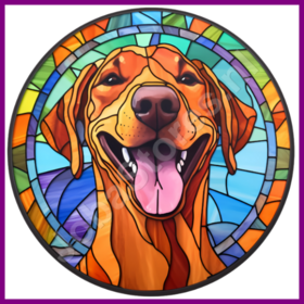 Diamond Painting Chien en Vitrail - Rhodesian Ridgeback 04