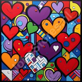 Diamond Painting Cœurs Bariolés 01