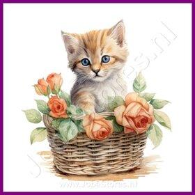 Diamond Painting Chaton dans le panier 09