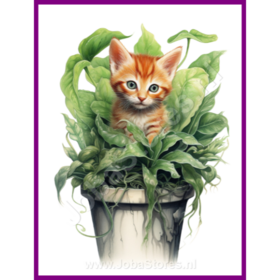 Diamond Painting Chaton dans un pot de plante 10