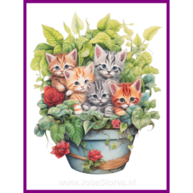 Diamond Painting Chaton dans un pot de plante 12