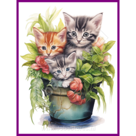 Diamond Painting Chaton dans un pot de plante 13