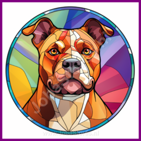 Diamond Painting Chien en Vitrail - American Staffordshire terrier 03