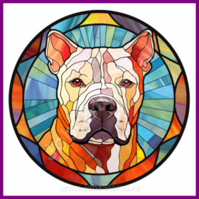 Diamond Painting Chien en Vitrail - Dog argentin 01
