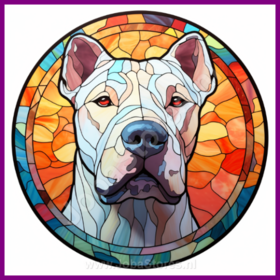 Diamond Painting Chien en Vitrail - Dog argentin 02