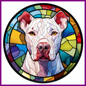 Diamond Painting Chien en Vitrail - Dog argentin 03