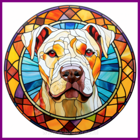 Diamond Painting Chien en Vitrail - Dog argentin 04