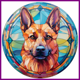 Diamond Painting Chien en Vitrail - Berger Belge 07