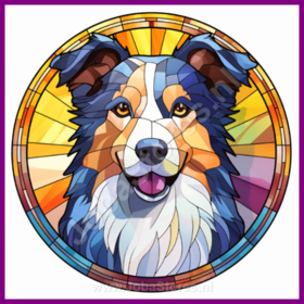 Diamond Painting Chien en Vitrail - Border Collie 02