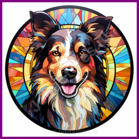 Diamond Painting Chien en Vitrail - Border Collie 03