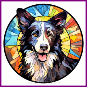 Diamond Painting Chien en Vitrail - Border Collie 04