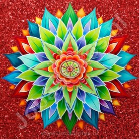 Diamond Painting Mandala Rouge 05