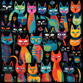 Diamond Painting Chaos de Chats 02