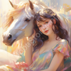 Diamond Painting Fille avec Cheval 02