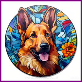 Diamond Painting Chien en Vitrail - Berger Allemand 07