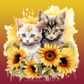 Diamond Painting Chatons avec Tournesols 04