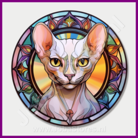Diamond Painting Vitrail Chat - Sphynx 02