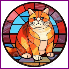 Diamond Painting Vitrail Chat - British Shorthair 01