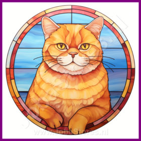 Diamond Painting Vitrail Chat - British Shorthair 03