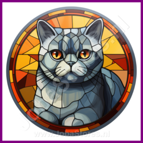 Diamond Painting Vitrail Chat - British Shorthair 04