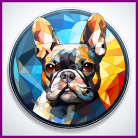 Diamond Painting Chien en Vitrail - Bouledogue Français 04