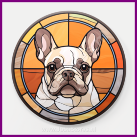 Diamond Painting Chien en Vitrail - Bouledogue Français 05