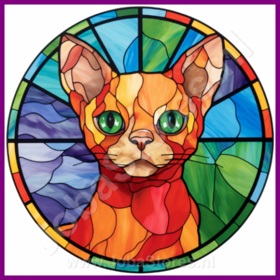 Diamond Painting Vitrail Chat - Devon Rex 04