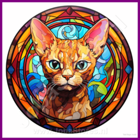 Diamond Painting Vitrail Chat - Devon Rex 06