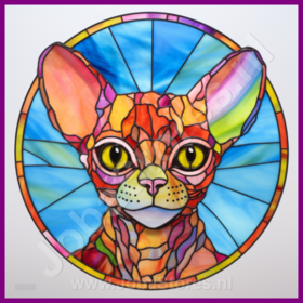 Diamond Painting Vitrail Chat - Devon Rex 07