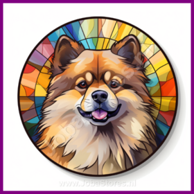 Diamond Painting Chien en Vitrail - Keeshond 01