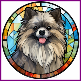 Diamond Painting Chien en Vitrail - Keeshond 03