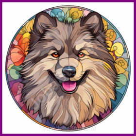 Diamond Painting Chien en Vitrail - Keeshond 04