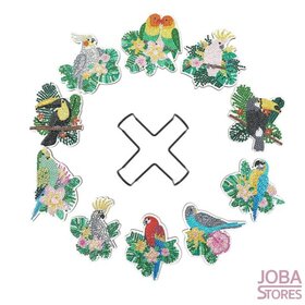 Diamond Painting Dessous de verre 11 Oiseaux (10 pièces)