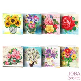 Diamond Painting Set de Cartes de Vœux Fleurs (8 cartes)