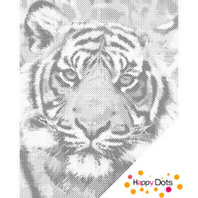 HappyDots DOT Painting Tijgerkop 30x40cm - Stippelschilderij