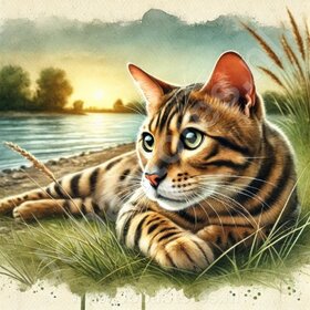 Diamond Painting Chat couché - Bengal