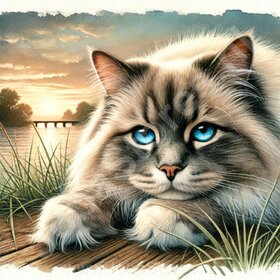 Diamond Painting Chat couché - Birman
