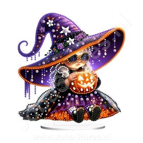 Diamond Painting Ornement d'Halloween Debout Sorcière (20cm)