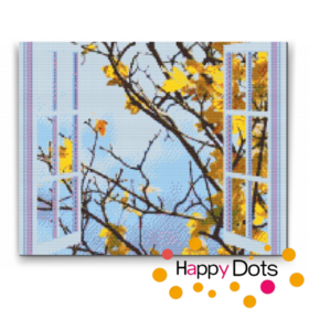Diamond Painting Vue sur la Fenêtre Automne (HappyDots)