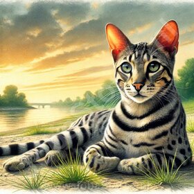 Diamond Painting Chat Couché Ocicat