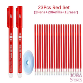 Set de stylos effaçables 23 pièces Rouge