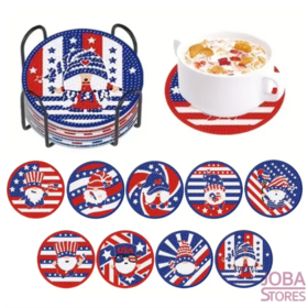 Diamond Painting Dessous de Verre - Amérique (9 pièces)