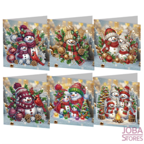 Diamond Painting Cartes de Noël Set 29 - Bonhomme de Neige
